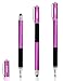 MEKO(2 Pcs) [2 in 1 Precision Series] Disc Stylus/Styli for All Touch Screen Devices Bundle with 4 Replaceable Disc Tips, 2 Replaceable Fiber Tips - (Black/Purple)