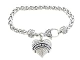 Matron of Honor Clear Crystal Heart Silver Bracelet Wedding Jewelry Gift