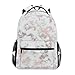 AUUXVA White Marble Rose Gold Backpack Travel School Shoulder Bag for Kids Boys Girls Women Men 11.5x8x16 in