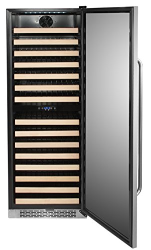 Whynter-BWR-1642DZ-164-Built-in-or-Freestanding-Stainless-Steel-Dual-Zone-Compressor-Large-Capacity-Wine-Refrigerator-Rack-for-Open-Bottles-and-LED-Display-One-Size-Black