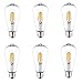 6 Pack DC 12 Volt Nostalgic Warm White 6W LED Edison Filament ST64 Light Bulb E26 E27 Medium Base Lamp Low Voltage Landscape Outdoor Sconce Path Vintage Cage Pendant Lamp Antique Theater Lighting