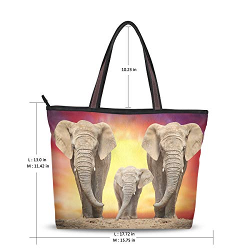 Emoya-Damen-Handtasche-Afrikanischer-Elefant-oben-Tragegriff-Casual-Tote-Schultertasche-Arbeitstasche-Casual-Bag-L