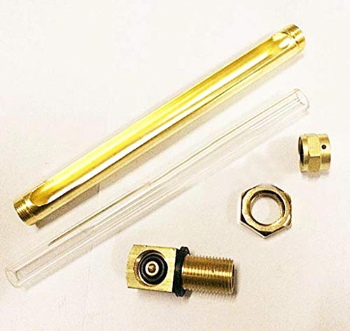 Maslin 1/4" 3/8" BSP M12 M14 M16 Length 80mm 100mm 125mm 150mm 200mm Brass Oil Liquid Level Indicator Sight Glass Gauge Lathes - (Size: 80mm, Thread Specification: 1/4")