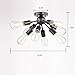 Dazhuan Vintage Antique Metal 8-Light Sputnik Chandeliers Semi Flush Mount Ceiling Light Pendant Lamp Fixture with 8 Bulb Sockets
