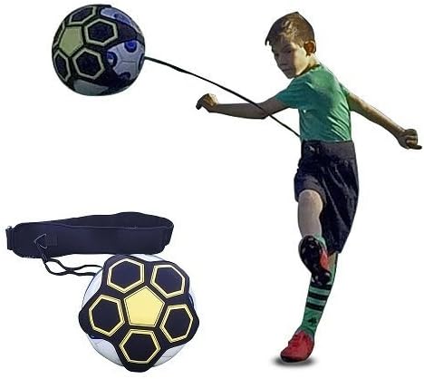 SoloKICK Soccer Trainer - Soccer and Football Kick and Throw Trainer for Solo Practice. Training Aid Helps Control Skills Adjustable Waist Belt