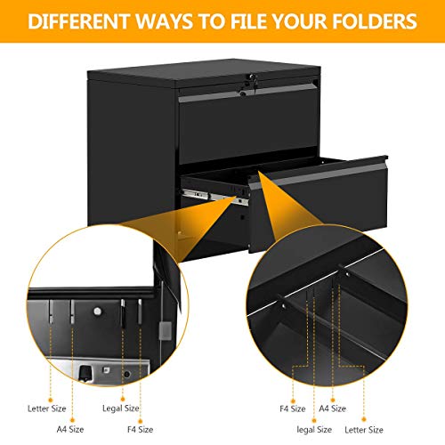 ModernLuxe File Office Lockable Heavy Duty Metal Lateral