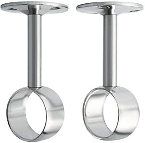 Soporte de tubo para clóset, 2 soportes de acero inoxidable para barra