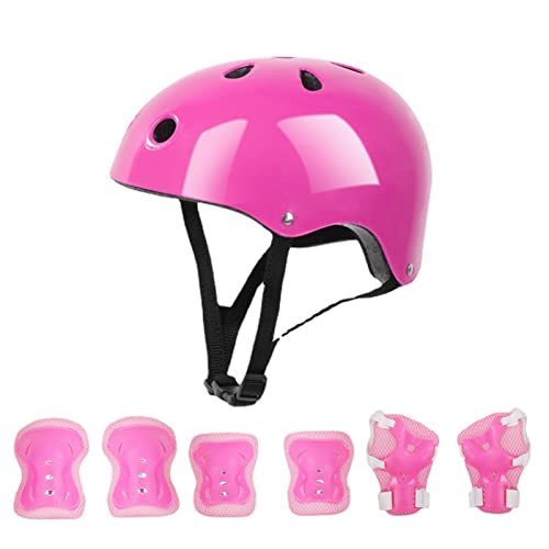 Naroote Kids Helmet Protective Gear Set, Kids Skating Helmet Protective Gear Set Elbow Knee Protector Absorb Shock ABS Shell Thickened Soft Sponge with Vents for Skate