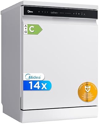Máquina de lavar loiça 60 cm+++ Branco para 14 serviços - Instalação gratuita Máquina de lavar loiça - Compacta com 10 programas de lavagem integrados - Filtro antibacteriano e programação temporária Novo modelo