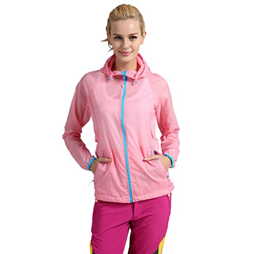 Colmkley Women Men Colorful Windproof Outdoor Bicycle Sports Suncreen Jacket Pink