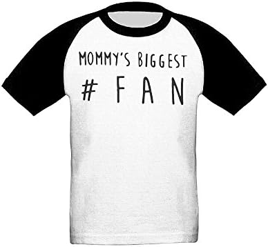 GuiH Mommy's Biggest Fan Boys &amp; Girls Baby Raglan Cozy 100% Cotton Tee Unisex Black 5-6 Toddler