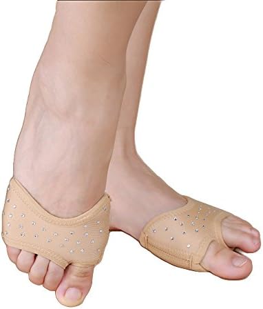 Beading Charm Dance Thicker Professional Paws Pads Half Sole Foot Thong (Medium, Nude2)