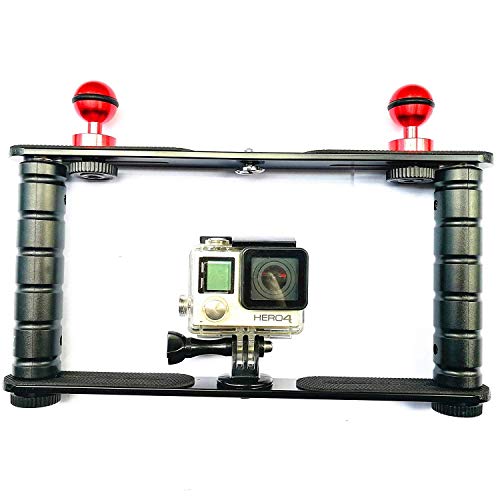 Dual Handle Arm Stabilizer l Dive Tray Rig Mount l for Gopro Action Cameras, Camera Waterproof Housing, Dome and More, Perfect for Underwater Photo & Diving Video Lighting - Thumbnail 3