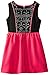 My Michelle Big Girls' Knit Dress with Solid Skirt and Printed Insert On Bodice