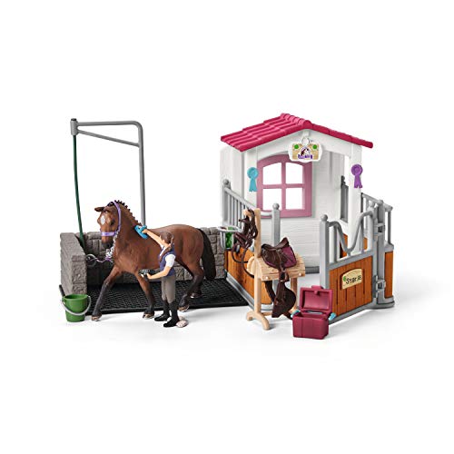 SCHLEICH 42404 Pferde-Waschplatz mit Stall (Amazon exklusiv) Tierspielzeug, Spielset, Multicolor