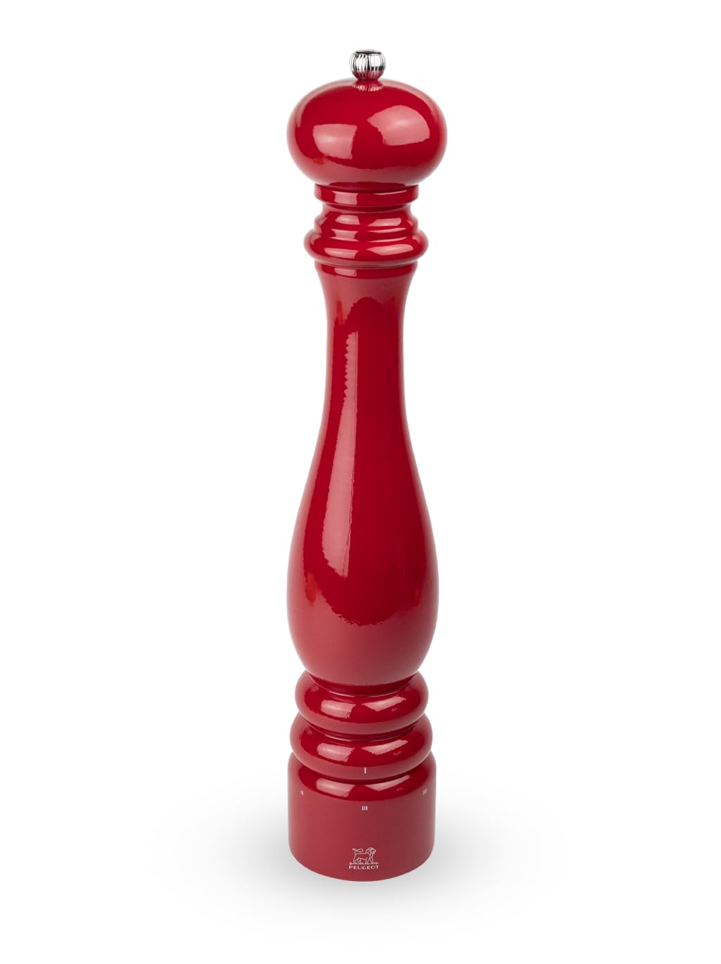 PEUGEOT - Paris u'Select 40 cm Pepper Mill - 6 Predefined Grind Settings - Made with PEFC Certified Wood - Made in France - Glossy Passion Red Colour, 16-Inch