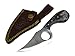 Rogue River Tactical Bone Collector BC-793 Fixed Blade Hunting Skinning Knife with Leather Sheath Real Bone Handle (Black)