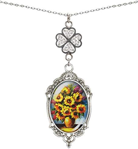 Yspace Four Leaf Clover Pendant Lucky Birthday Gift Necklace Best Friend Charms Jewelry
