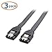 Cable Matters 3-Pack Straight SATA Cable - 24 Inch, SATA III 6Gbps Data Cable for SSD, HDD, CD/DVD Drives, Hard Drive, Optical Drive, Gaming PC, Desktop, Motherboard, Black