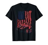 Off Road 4x4 Driving American Flag T Shirt For Jeep Drivers