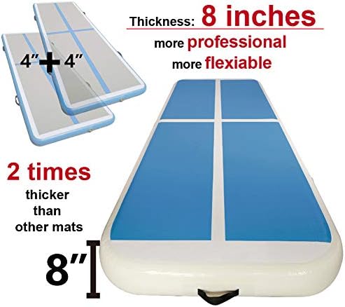 Garybank Double Heigh Airtrack Air Track Tumbling Mats for Gymnastics Inflatable GYM Mat Home Edition Air Floor