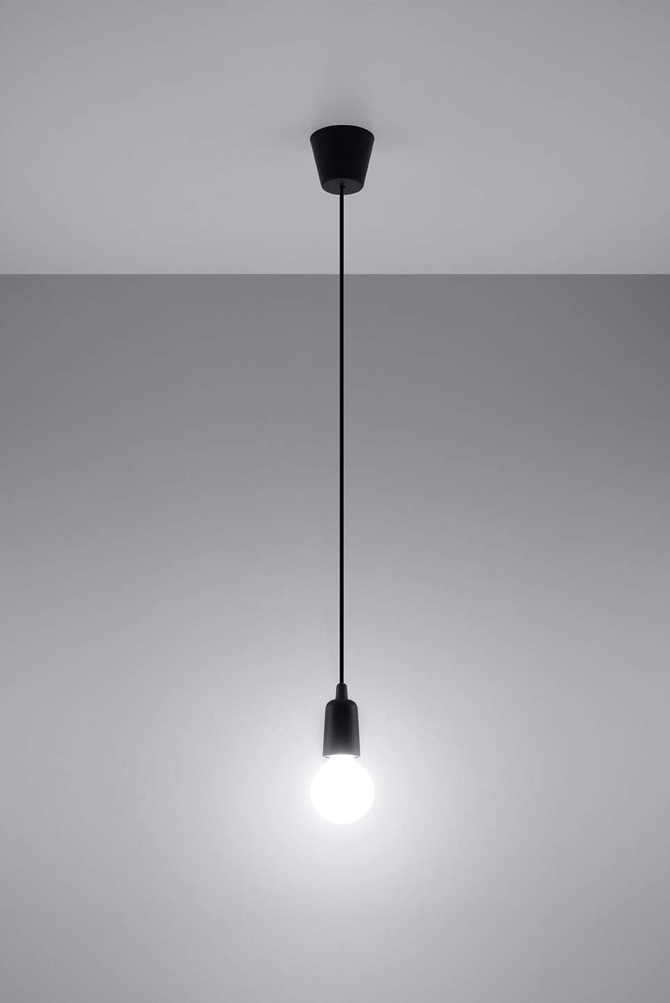 SOLLUX Pendant Lamp Diego Unique Design Without Lampshade Minimalist Lighting Minimalist Lighting LED Single Bulb Black - Image 4