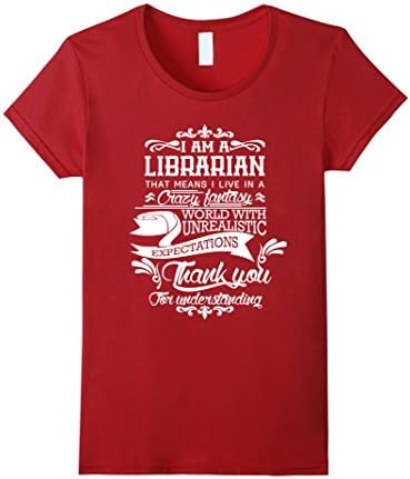 Women's Librarian T shirt, Library and book reader Tshirt Design XL Cranberry