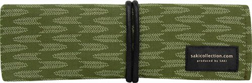 Saki P-661 Roll Pen Case with Traditional Japanese Fabric - Maccha Green