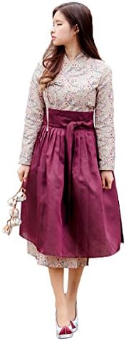 Dorongbee Korean Traditional Dress Casual Style Beige and Purple