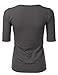 SSOULM Women's 1/2 Sleeve Scoopneck Cotton Basic Slim Fit T-Shirt Top with Plus Size