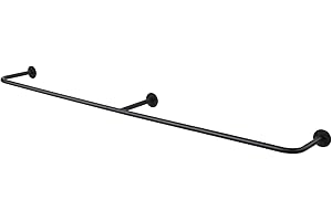 ZOMONETI 74 Inches Clothes Rack, Industrial Pipe Wall Mounted Clothing Hanger Rack, Heavy Duty Detachable Garment Bar, Multi-Purpose Closet Rods for Hanging Clothes, Laundry Drying Clothes Rail