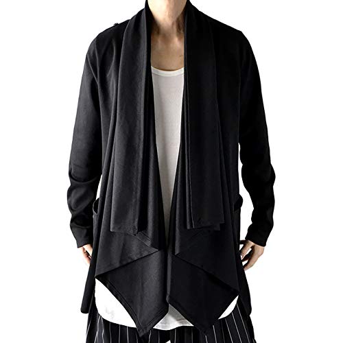 Amazon 個性的な服 メンズ ロングカーディガン 春 モード系 長袖
