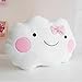 Dimart Cute White Smile Bowknot Clouds Plush Pillow Cushion