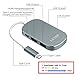 LESHP USB C Hub, Portable 5 in 1 Type C Multi-Port Hub, USB C 3.1 Adapter with Type C Charging Port, 4K HDMI, 3 USB 3.0 for Apple MacBook Pro 2016/2017 and Google Chromebook Efficient Safe (Gray)