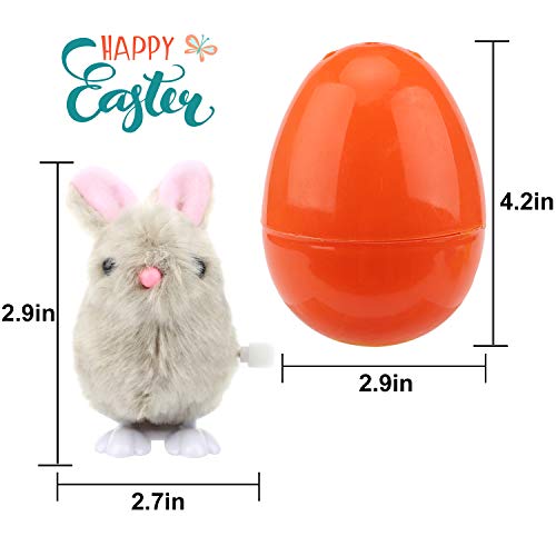 Sizonjoy 12 Filled Easter Eggs with Wind-Up Toys,Easter Theme Party Favor,Basket Stuffers Fillers, Easter Eggs Hunt(Chicks & Bunnies)
