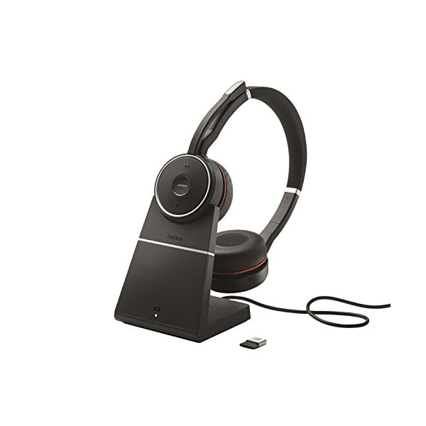 Jabra Evolve 75 MS Wireless Stereo On-Ear Headset – Microsoft Certified Headphones With Long-Lasting Battery and…