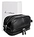 WODISON Vintage PU Leather Mens Travel Toiletry Bag Shaving Dopp Kits Organizer with Gift Box Black，Christmas Gifts Idea for Men