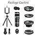 iPhone Camera Lens, 12x Telephoto Lens + 0.65x Wide Angle & Macro Lenses + 180° Fisheye Lens + Star Filter Lens, Clip-On Lenses for iPhone 8 7 6s 6 Plus, Samsung Smartphones & Tablet