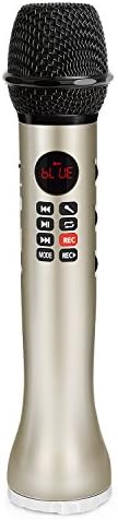 Wireless Karaoke Microphone,Portable Bluetooth Karaoke Speaker for Android Smartphone Apple iPhone iPad or PC(Gold)