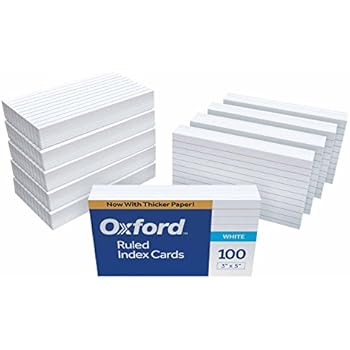 Oxford Ruled Index Cards, 3" x 5", White, 1,000 Cards (10 Packs of 100) (31)