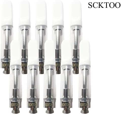 10 Pack 0.5 / 1ml Ceramic Wickless Cartridge O-i-l and D-i-s-t-i-l-l-a-t-e Acessaries For C-C-E-L-L (0.5ml, White)
