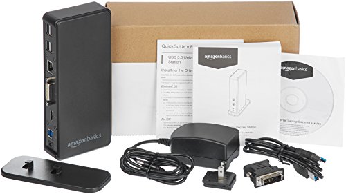 Amazon Basics USB 3.0 Universal Laptop Dual Monitor Docking Station