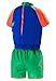 Speedo Kids UPF 50+ Begin to Swim Polywog Swimsuit, Blue/Orange, Small