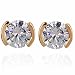 Yazilind Elegant 14K Gold Filled Round Cubic Zirconia Ball Small Stud Earrings for Women Gift Idea