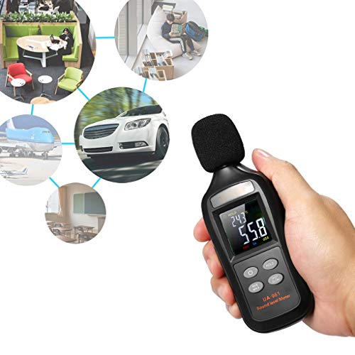 DYW Noise Meter Color Screen Portable Handheld Digital Sound Level Meter Noise Tester Sound Level Meter Black - Thumbnail 6