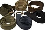 Mens Thick D-Ring Dark Olive Canvas Belt 50