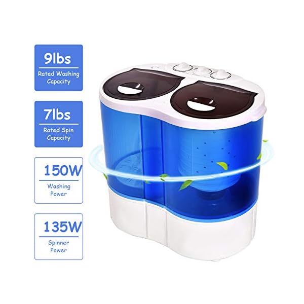 Giantex 16lbs Portable Mini Washing Machine Gravity Drain Compact Twin