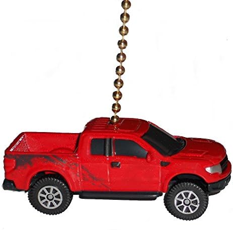 Maisto Car Truck Vehicle Ceiling Fan Pull Light Chain ('10 Red 2010 Ford F150 Pick up Raptor Pickup)