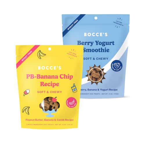 Bocce's Bakery PB Banana Chip + Berry Smoothie Dog Treat Bundle (2 Pack)