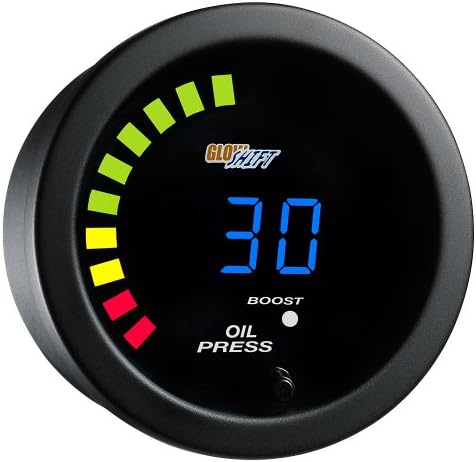 GlowShift Blue Digital LED Boost &amp; Oil Pressure Combo Gauge